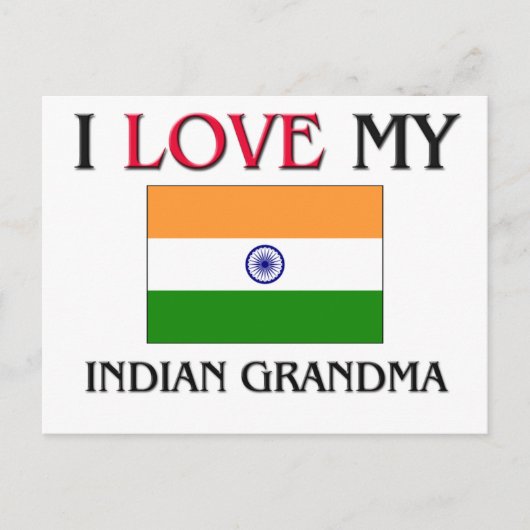 Ik hou van mijn Indiase oma Briefkaart (Voorkant)