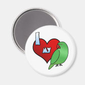 Ik hou van mijn Indiase Ringneck Parakeet Hen Magneet (Voorkant / Achterkant)