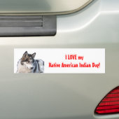 Ik hou van mijn Indische Indische hond Bumpersticker (Op auto)