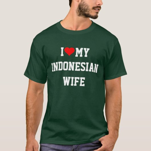 Ik hou van mijn Indonesische vrouw T-shirt (Voorkant)