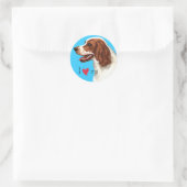 Ik hou van mijn Irish Red en White Setter Ronde Sticker (Tas)