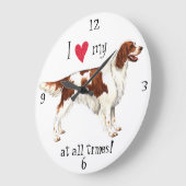 Ik hou van mijn Irish Red & White Setter Grote Klok (Hoek)