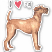 Ik hou van mijn Irish Terrier Vinyl Sticker (Voorkant)
