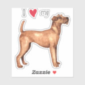 Ik hou van mijn Irish Terrier Vinyl Sticker (Vel)