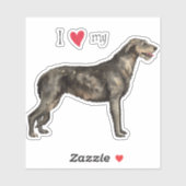 Ik hou van mijn Irish Wolfhound Vinyl Sticker (Vel)