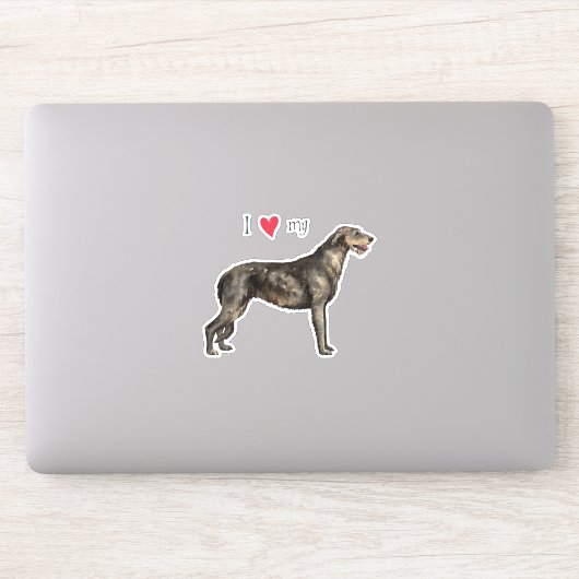 Ik hou van mijn Irish Wolfhound Vinyl Sticker (Computer)