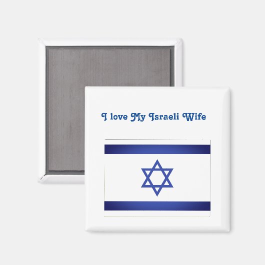 Ik hou van mijn Israëlische vrouw Israël vlag Magn Magneet (Voorkant / Achterkant)