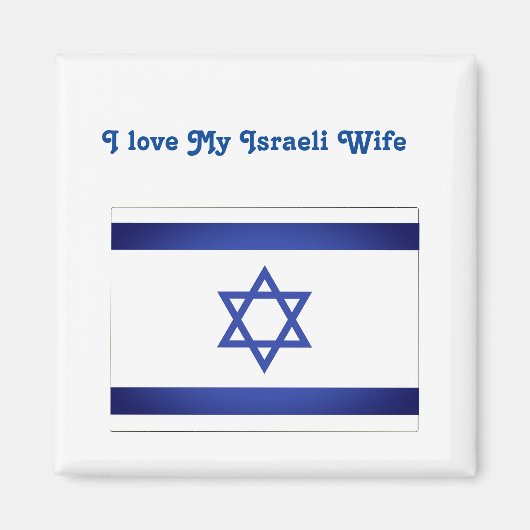 Ik hou van mijn Israëlische vrouw Israël vlag Magn Magneet (Voorkant)
