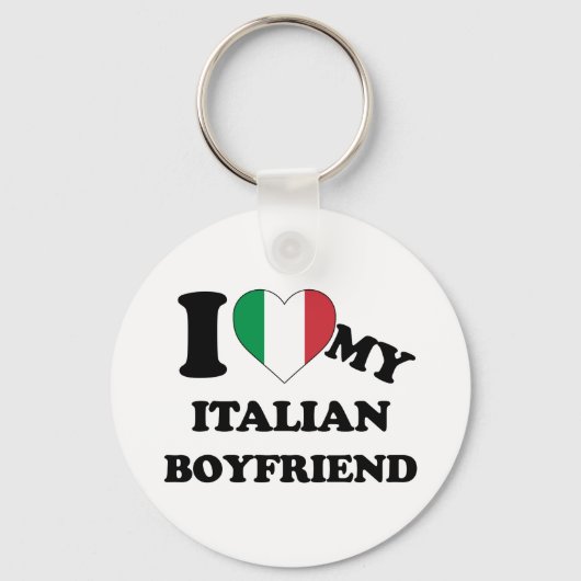 Ik hou van mijn Italiaanse Boyvriend Sleutelhanger (Voorkant)