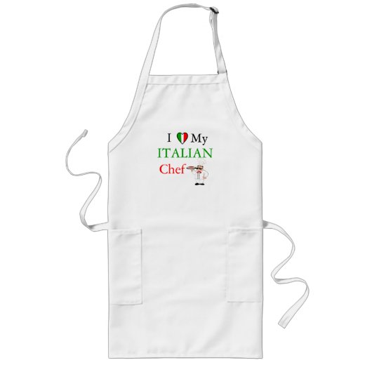 Ik hou van mijn Italiaanse Chef Lang Schort (Voorkant)