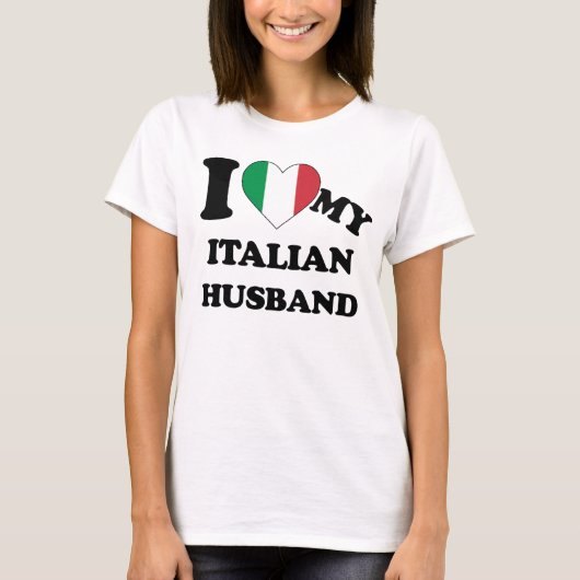 Ik hou van mijn Italiaanse echtgenoot T-Shirt (Voorkant)