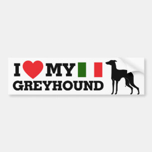 Ik hou van mijn Italiaanse Greyhound Bumpersticker