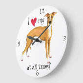 Ik hou van mijn Italiaanse Greyhound Grote Klok (Hoek)