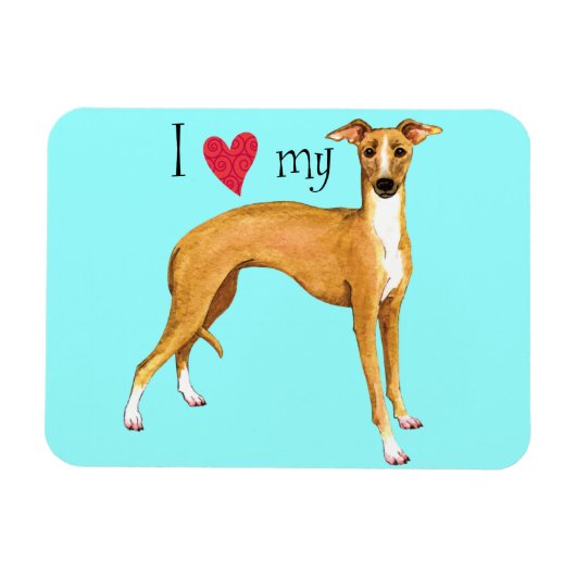 Ik hou van mijn Italiaanse Greyhound Magneet (Horizontaal)
