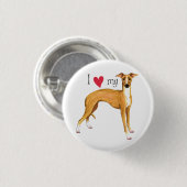 Ik hou van mijn Italiaanse Greyhound Ronde Button 3,2 Cm (Voorkant /achterkant)