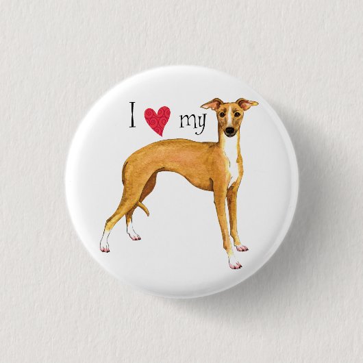 Ik hou van mijn Italiaanse Greyhound Ronde Button 3,2 Cm (Voorkant)