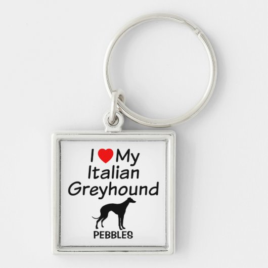 Ik hou van mijn Italiaanse Greyhound Sleutelhanger (Voorkant)