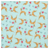 Ik hou van mijn Italiaanse Greyhound Stof (Swatch)