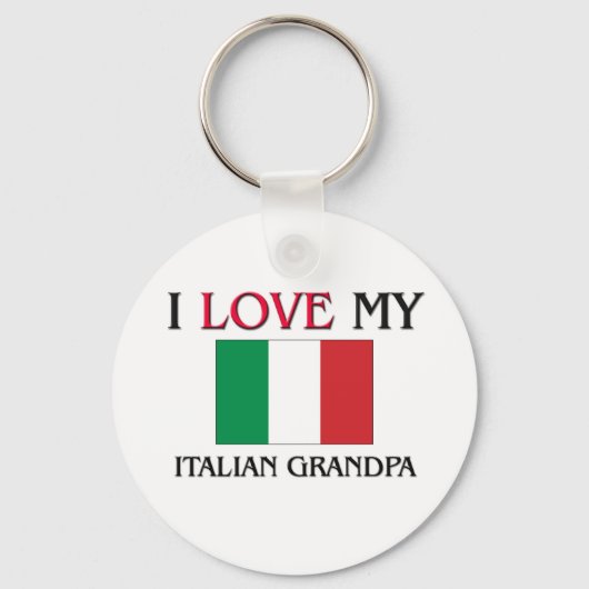 Ik hou van mijn Italiaanse opa Sleutelhanger (Voorkant)