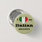 Ik hou van mijn Italiaanse voorouders Button (Voorkant /achterkant)