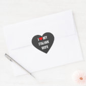 "Ik hou van mijn Italiaanse vrouw" Hart Sticker (Envelop)