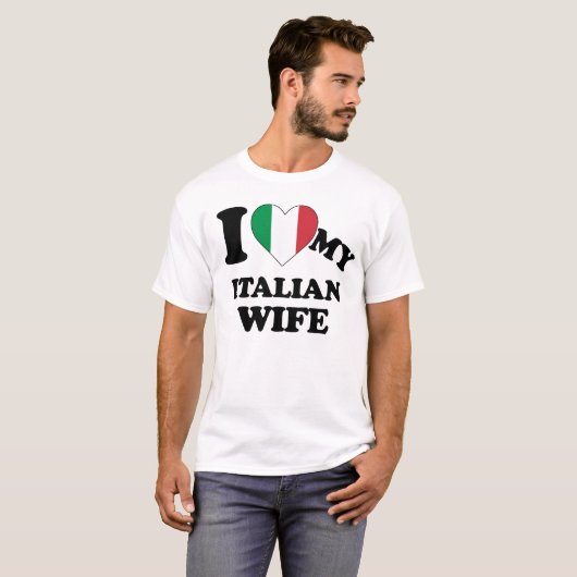 Ik hou van mijn Italiaanse vrouw T-shirt (Voorkant volledig)