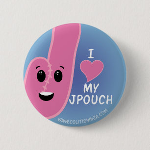 Ik hou van mijn J-Pouch Ronde Button 5,7 Cm