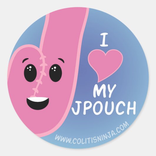 Ik hou van mijn J-Pouch Stickers! Ronde Sticker (Voorkant)