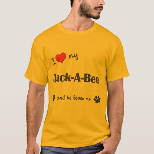 Ik hou van mijn Jack-A-Bee (Mannelijke hond) T-shirt (Voorkant)