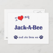 Ik hou van mijn Jack-A-Bee (Vrouw Dog) Briefkaart (Voorkant / Achterkant)