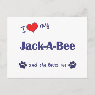 Ik hou van mijn Jack-A-Bee (Vrouw Dog) Briefkaart