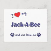 Ik hou van mijn Jack-A-Bee (Vrouw Dog) Briefkaart (Voorkant)