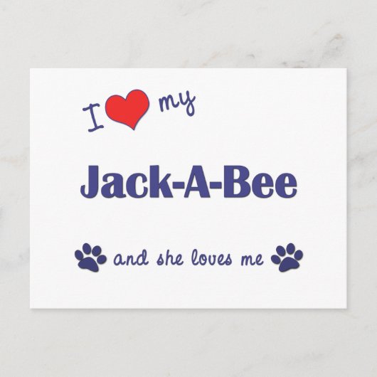 Ik hou van mijn Jack-A-Bee (Vrouw Dog) Briefkaart (Voorkant)