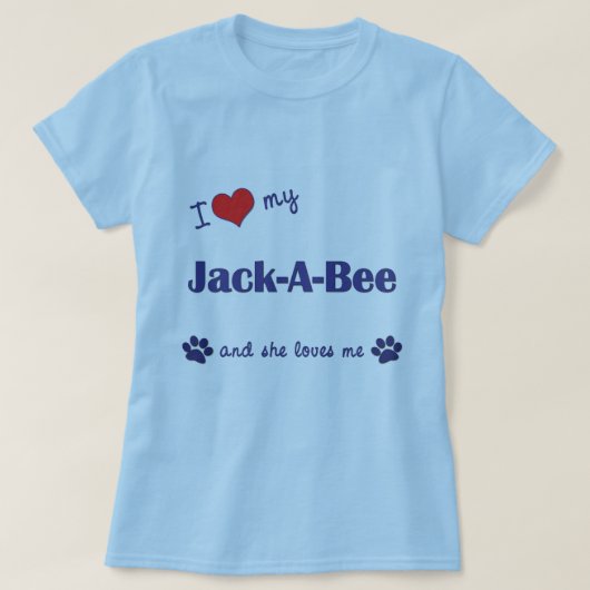 Ik hou van mijn Jack-A-Bee (Vrouw Dog) T-shirt (Design voorkant)