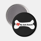 Ik hou van mijn Jack Russell - Dog Bone Magneet (Voorkant / Achterkant)