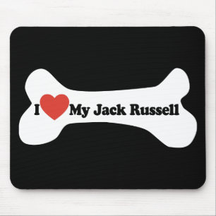 Ik hou van mijn Jack Russell - Dog Bone Muismat