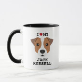 Ik hou van mijn Jack Russell Dog Coffee Mok (Links)