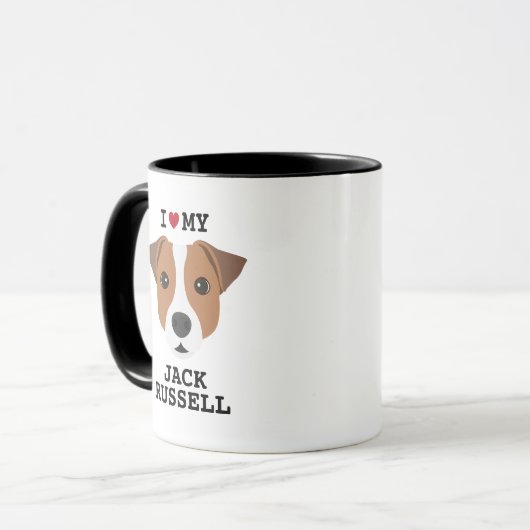 Ik hou van mijn Jack Russell Dog Coffee Mok (Voorkant links)