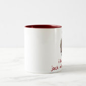 ik hou van mijn jack russell doodsbang tweekleurige koffiemok (Center)