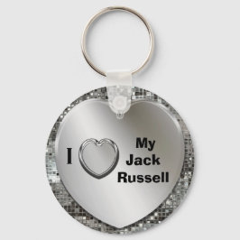 Ik hou van mijn Jack Russell Heart Keychain