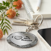 Ik hou van mijn Jack Russell Heart Keychain (Zijkant)