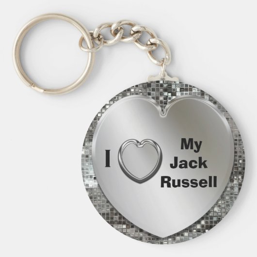 Ik hou van mijn Jack Russell Heart Keychain (Voorkant)