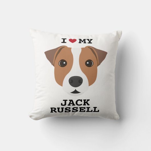 Ik hou van mijn Jack Russell Kussen (Voorkant)