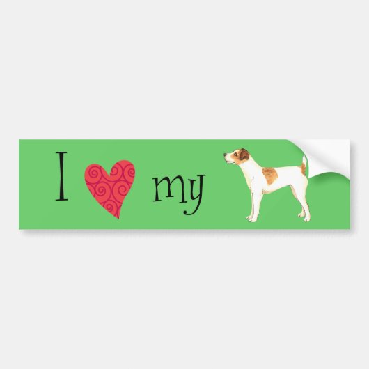 Ik hou van mijn Jack Russell Terrier Bumpersticker (Voorkant)