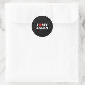 Ik hou van mijn Jalen Ronde Sticker (Tas)