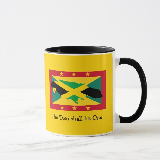 Ik hou van mijn...| Jamaica | Grenada DUBBELE VLAG Mok (Rechts)