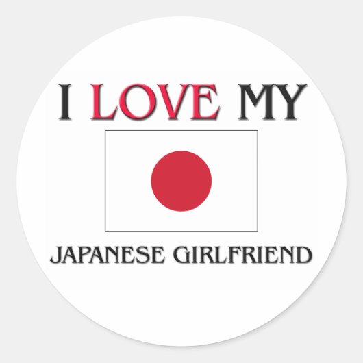 Ik hou van mijn Japans Vriendin Ronde Sticker (Voorkant)