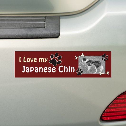 Ik hou van mijn Japanse Chin Bumpersticker (Op auto)