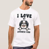 Ik hou van mijn Japanse Chin Dog T-shirt (Voorkant)