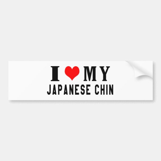 Ik hou van mijn Japanse kin Bumpersticker (Voorkant)